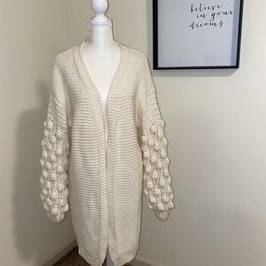 EUC Sz. L Cream Oversized Cardigan